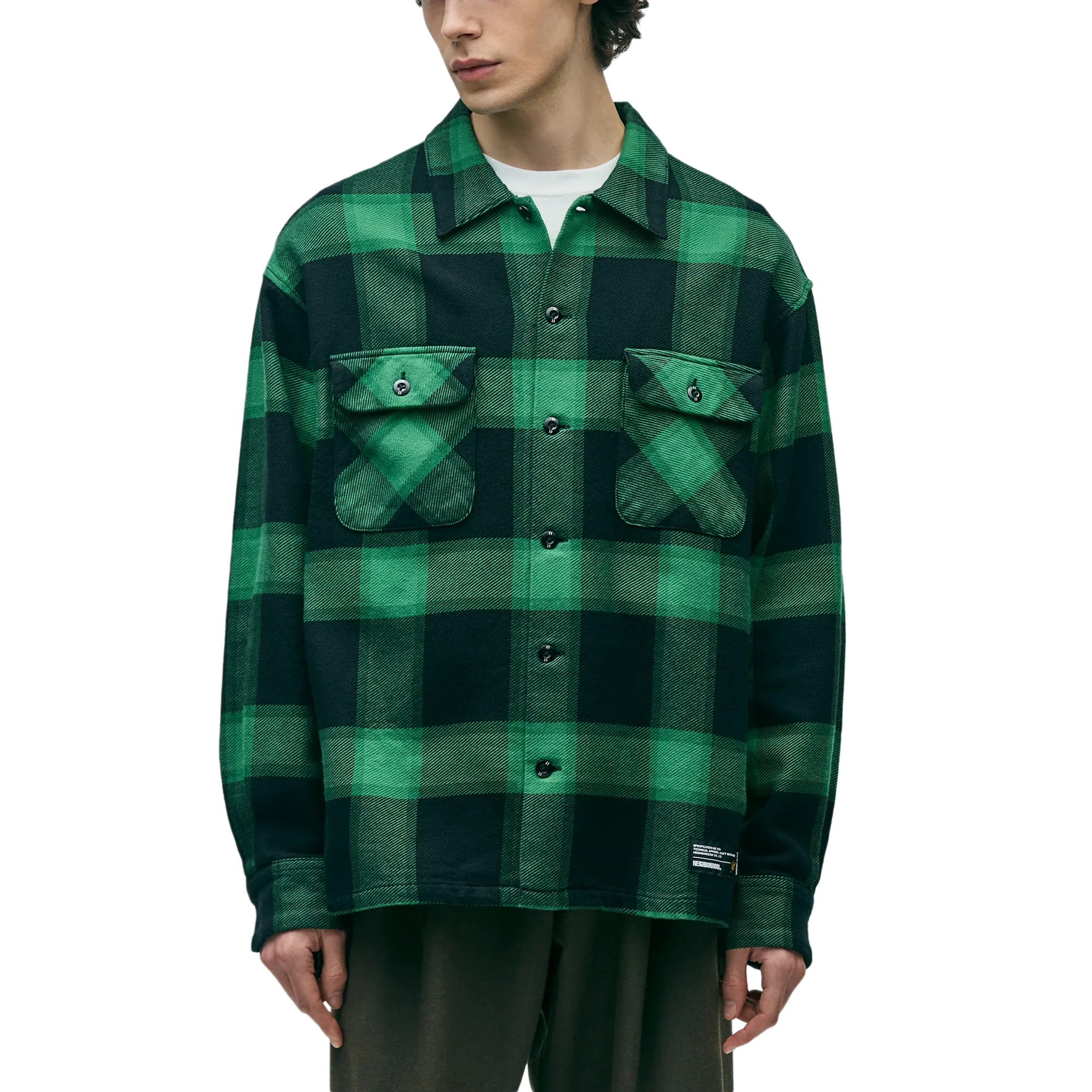 Neighborhood Buffalo Check Shirt Long Sleeve Green 252BENH-SHM02 - Image 2