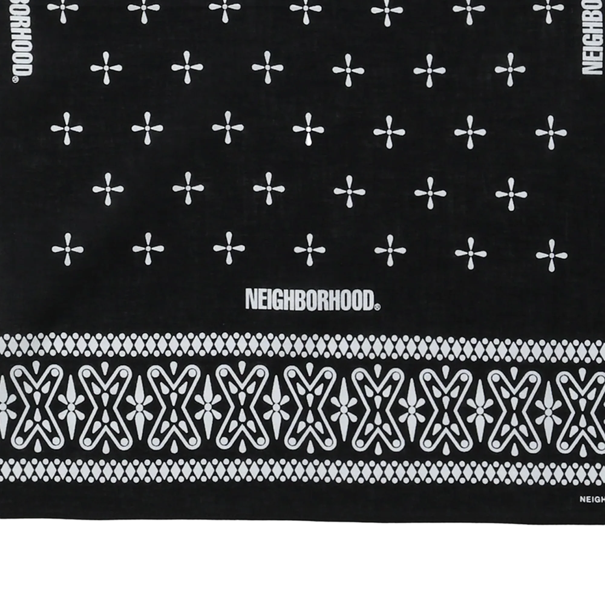 Neighborhood Cross Pattern Bandana Black - Image 2