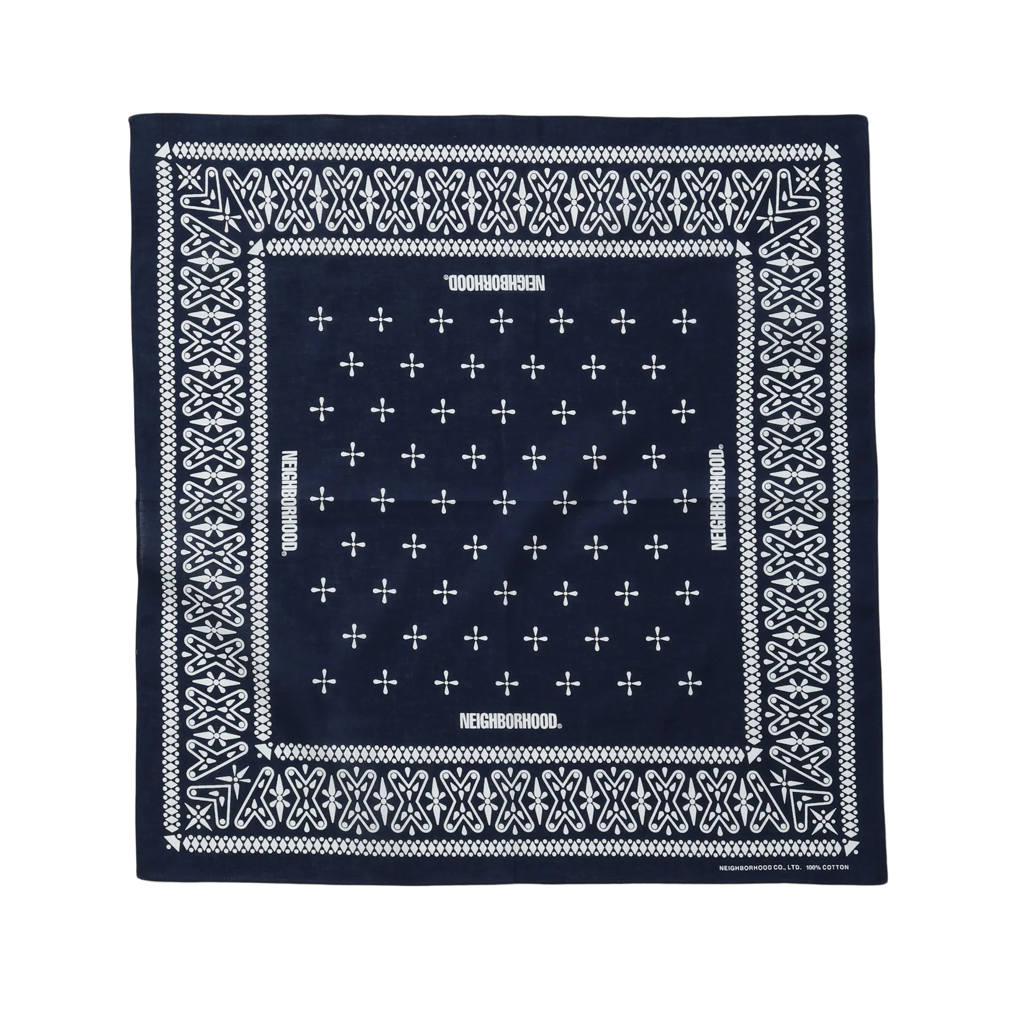 Neighborhood Cross Pattern Bandana Navy