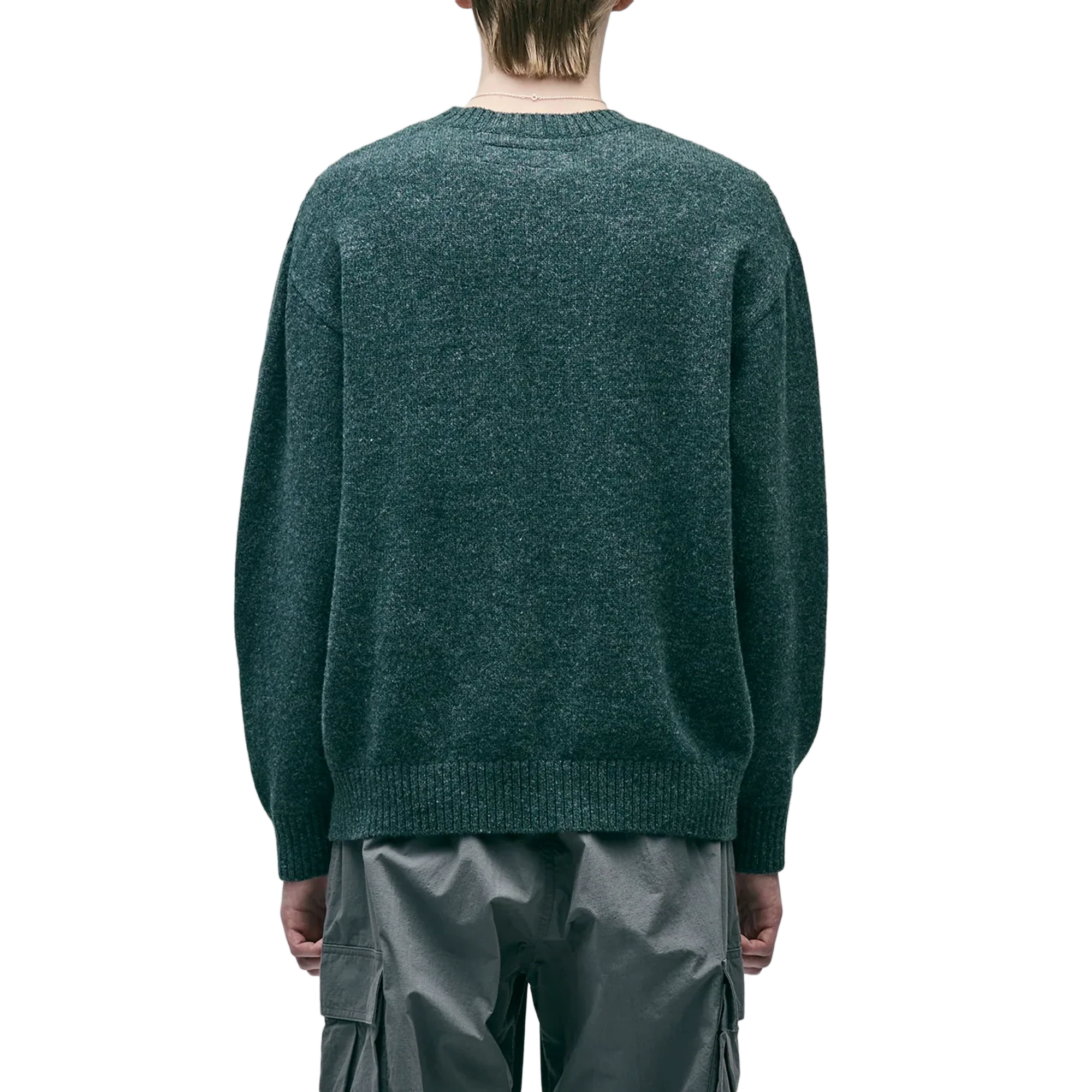 Neighborhood Plain Crewneck Sweater Green 252FUNH-KNM03 - Image 5