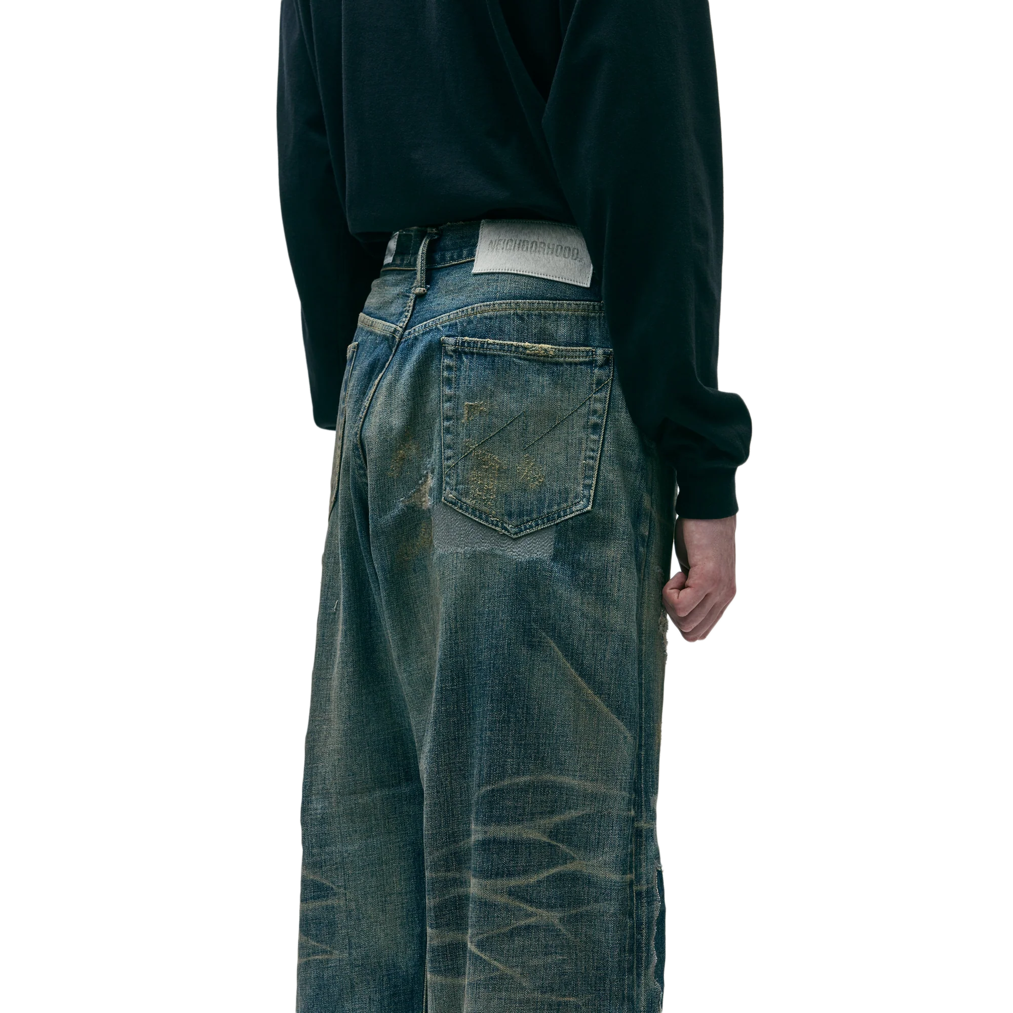 Neighborhood Savage Denim Dp Wide Pants Indigo 252XBNH-PTM07 - Image 7