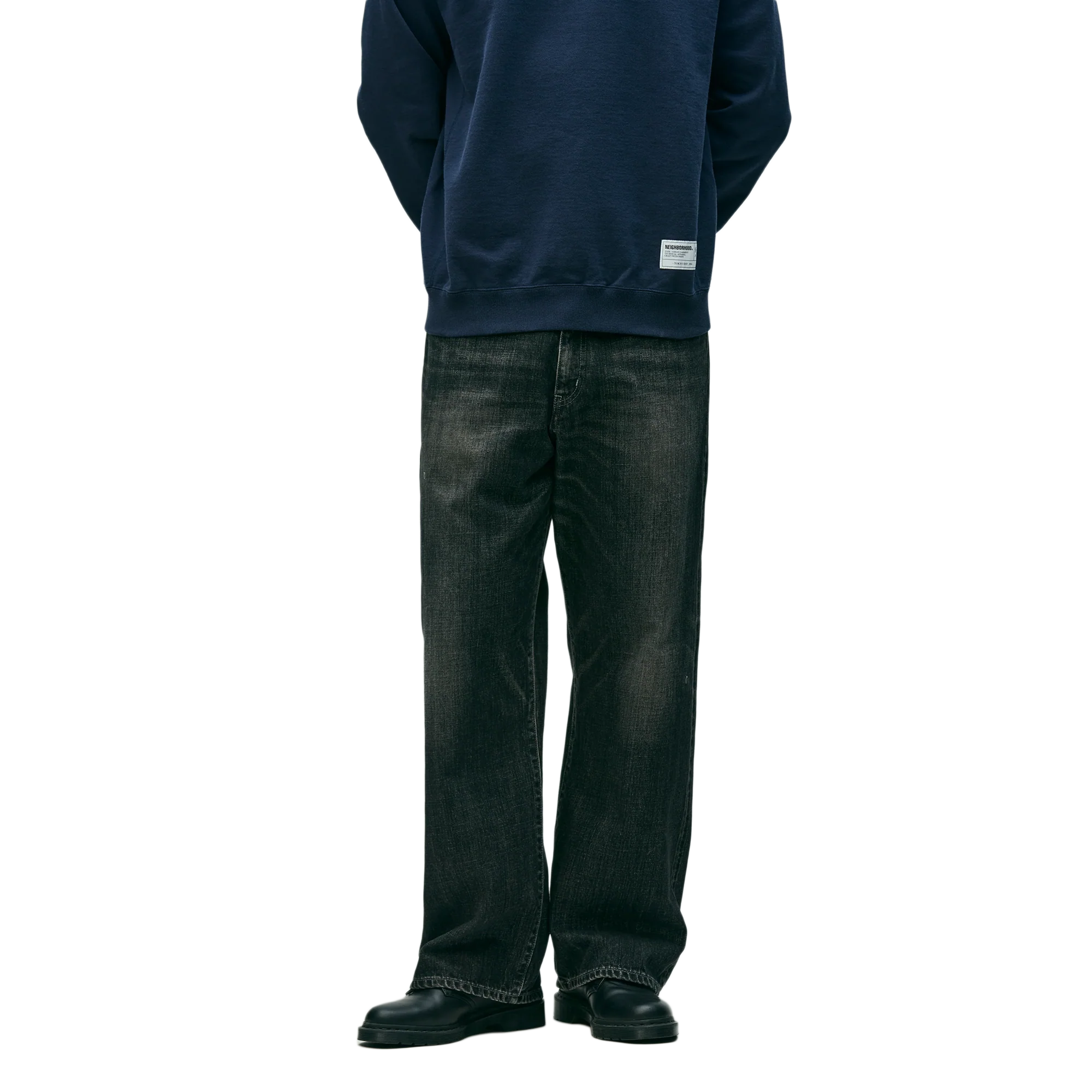 Neighborhood Washed Denim Dp Wide Pants Indigo - Image 2