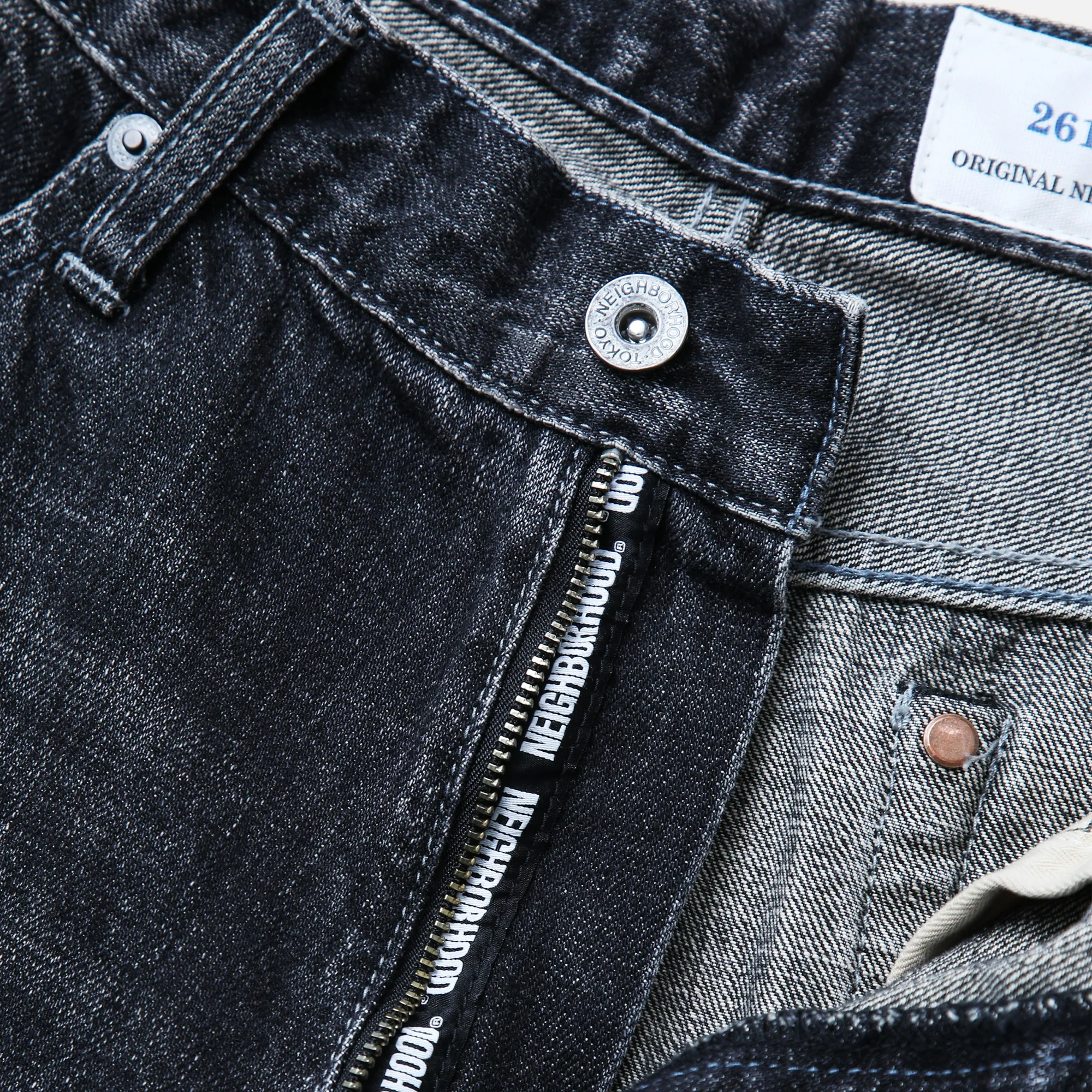 Neighborhood Washed Denim Dp Wide Pants Indigo - Image 6