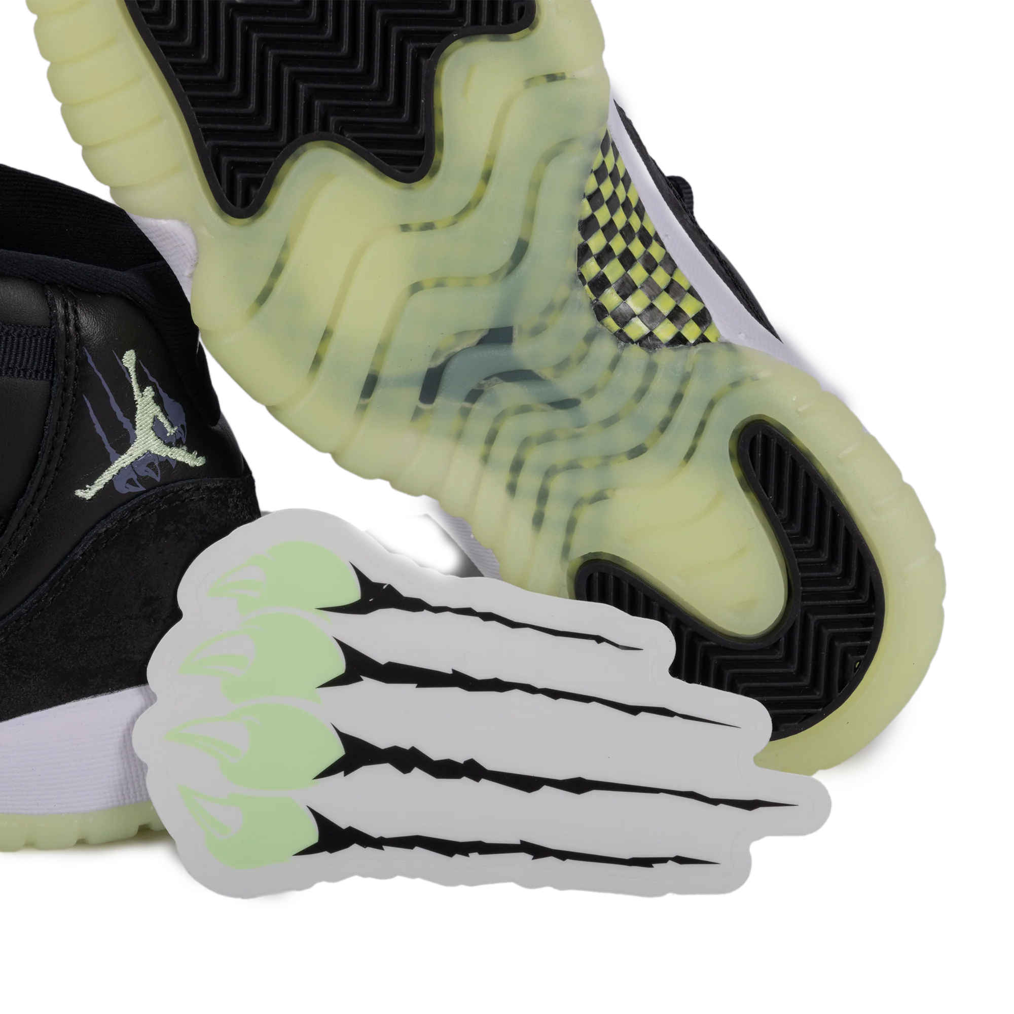 Nike Air Jordan 11 Retro (GS) Black/Barely Volt/Dark Raisin/White IB1378-001 - Image 7