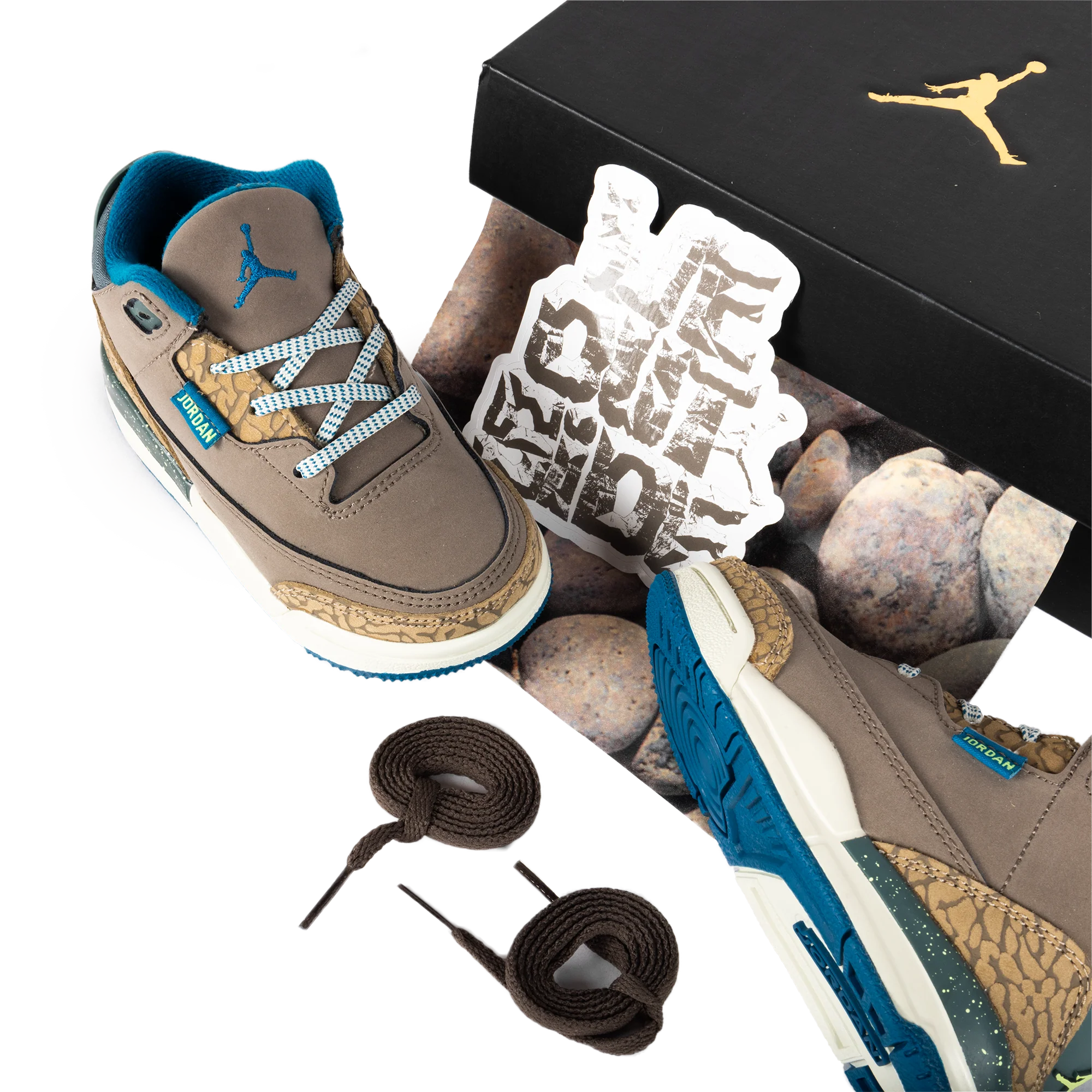 Nike Jordan 3 Retro (TD) Olive Grey/Green Abyss/Khaki/Sea Glass IB7065-001 - Image 5