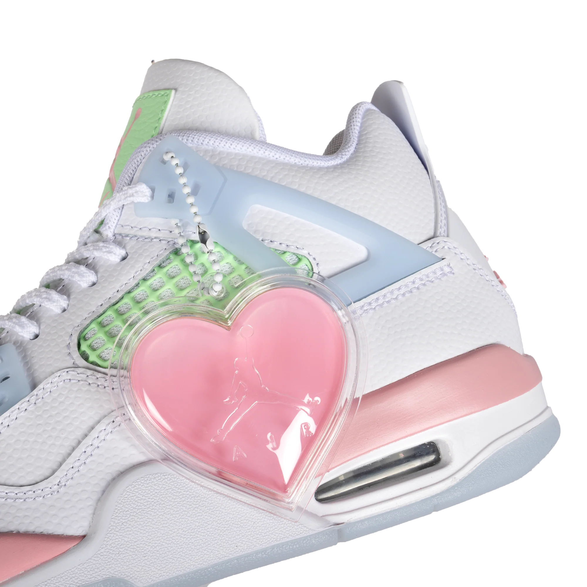 Nike Air Jordan 4 Retro (GS) White/Med Soft Pink/Half Blue IB7068-100 - Image 2