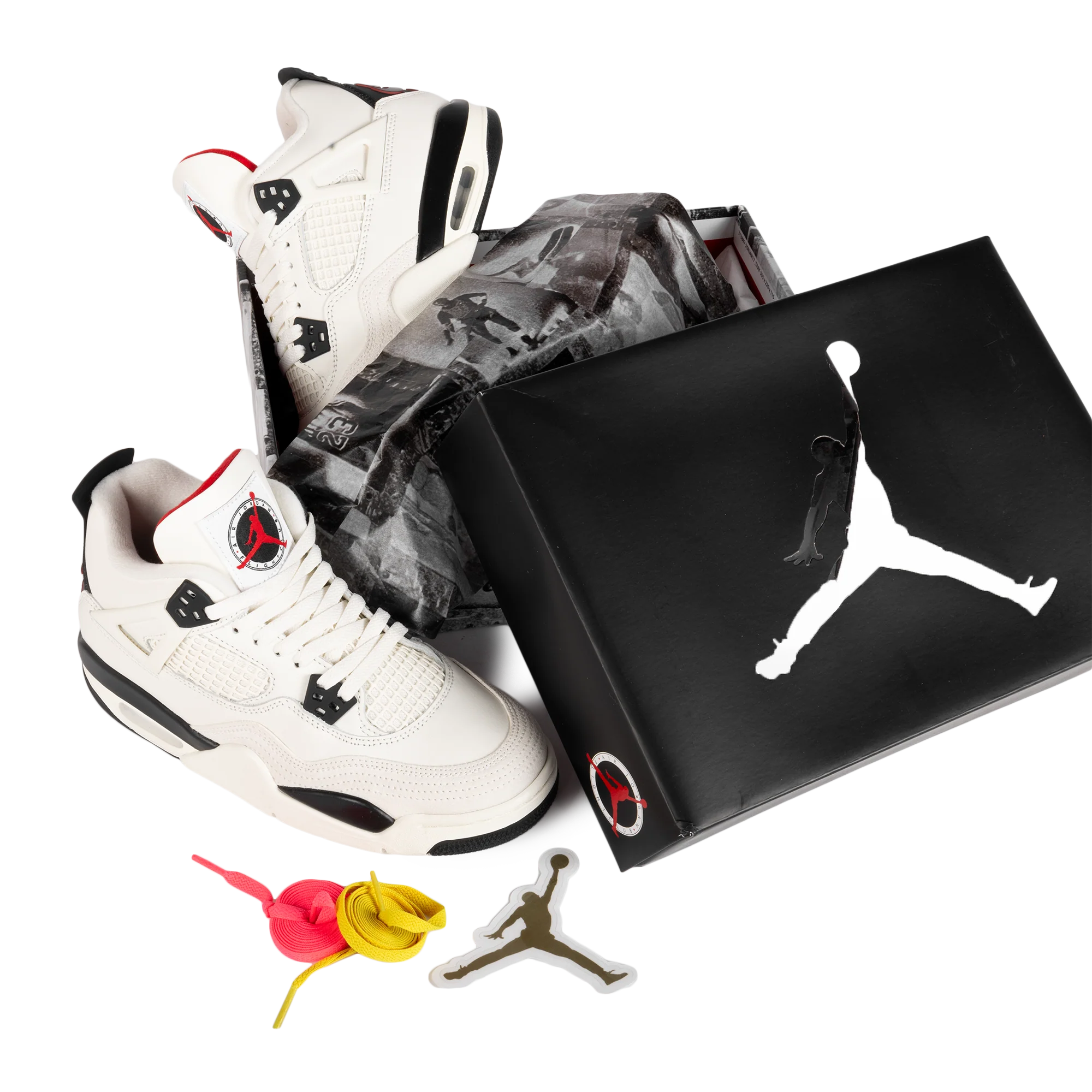 Nike Air Jordan 4 Retro OG FC (GS) Sail/Black/University Red IM4026-100 - Image 6