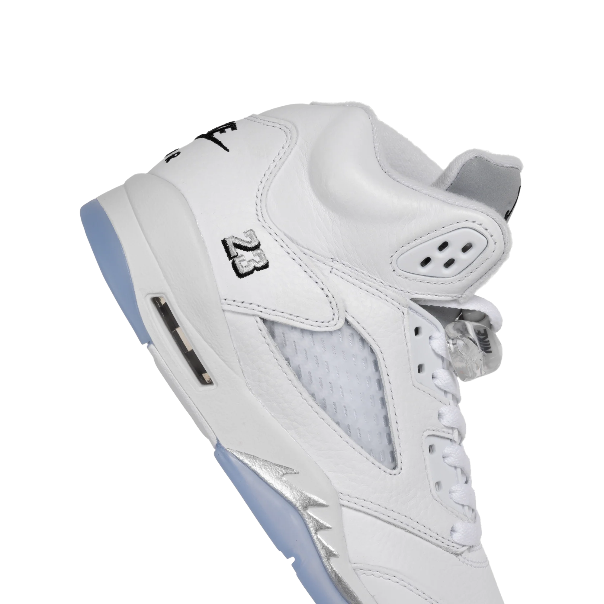 Nike Air Jordan 5 Retro "White Metallic" (GS) White/Black/Metallic Silver HQ7980-103 - Image 3