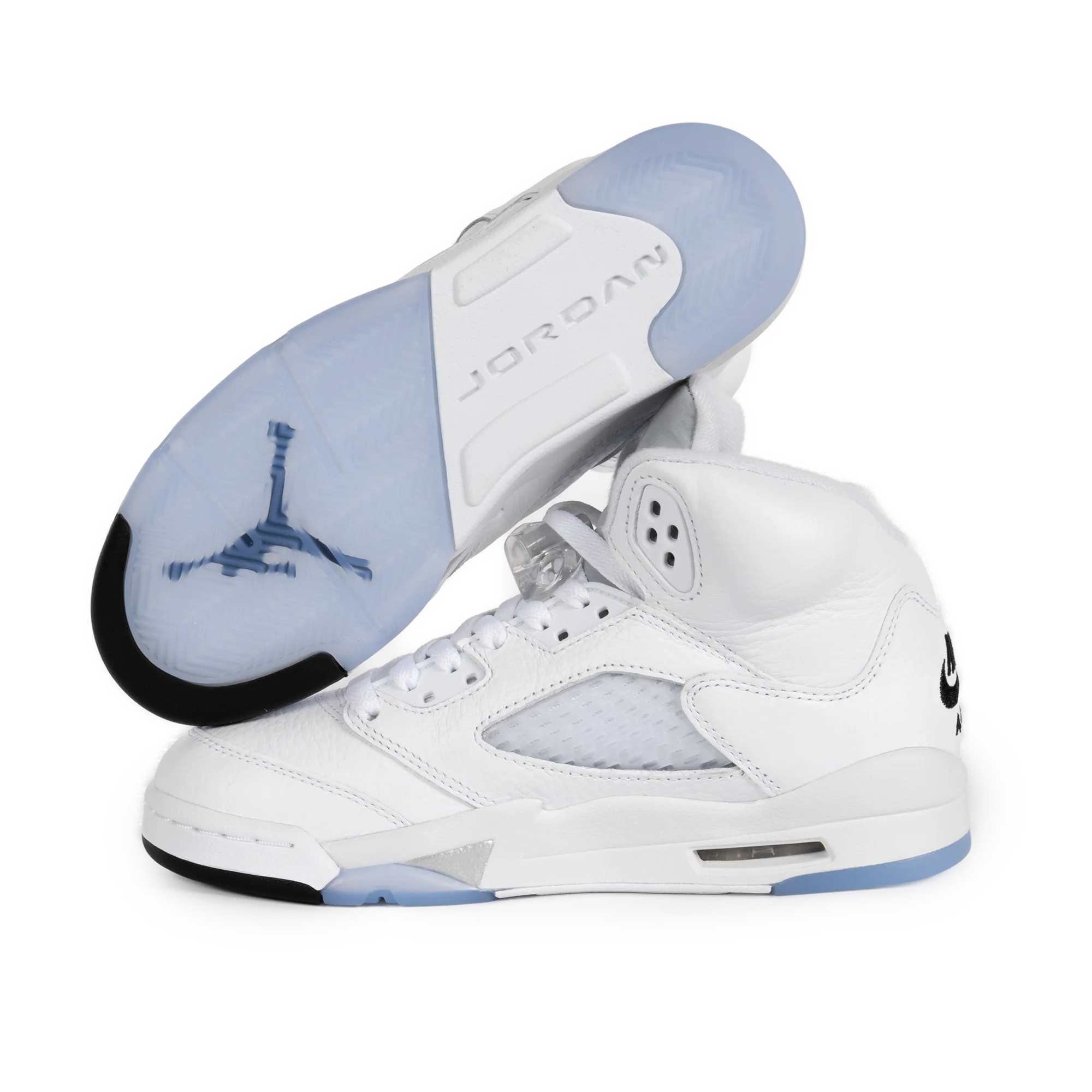 Nike Air Jordan 5 Retro "White Metallic" (GS) White/Black/Metallic Silver HQ7980-103 - Image 4