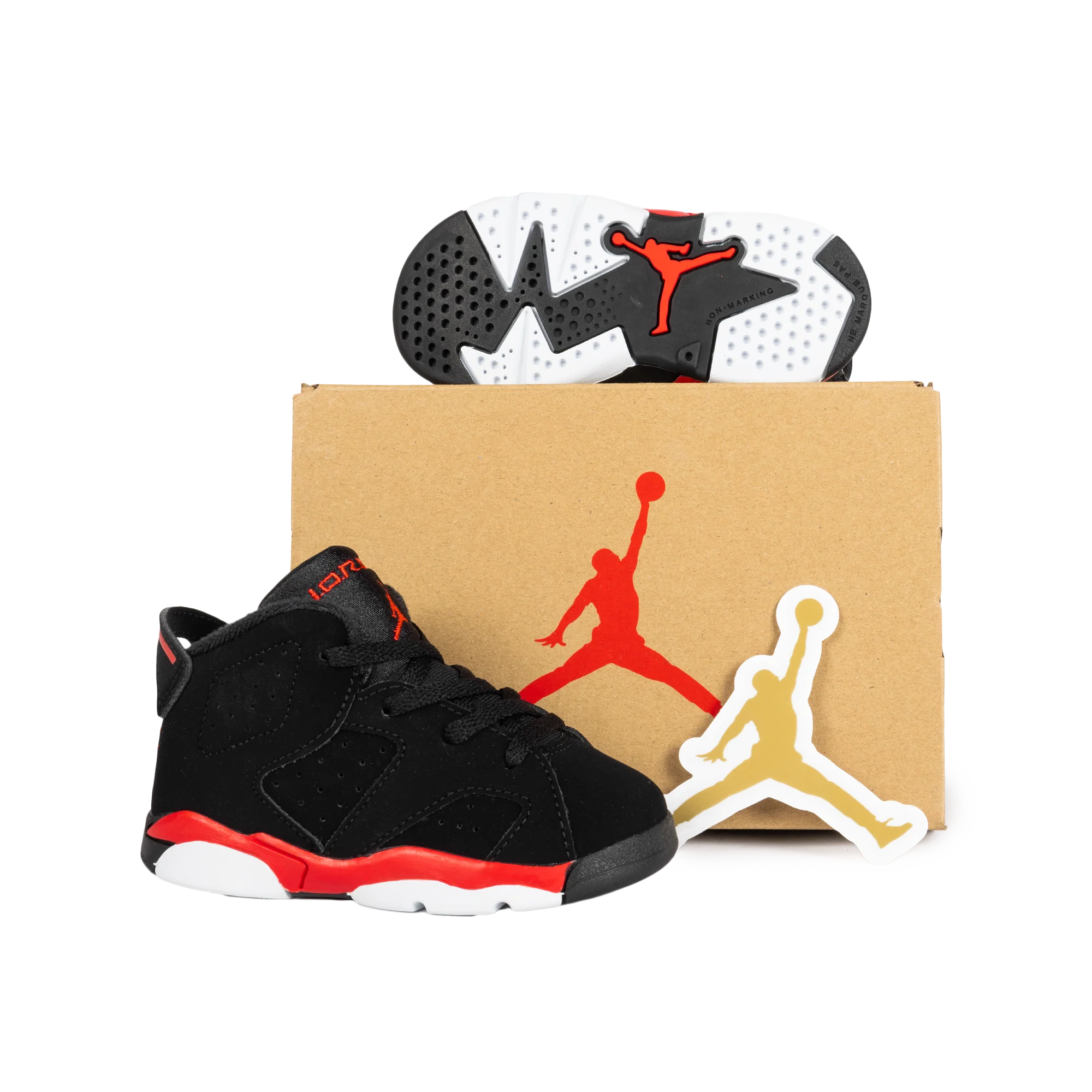 Nike Jordan 6 Retro (TD) Black/Lt Crimson IQ1280-001 - Image 5