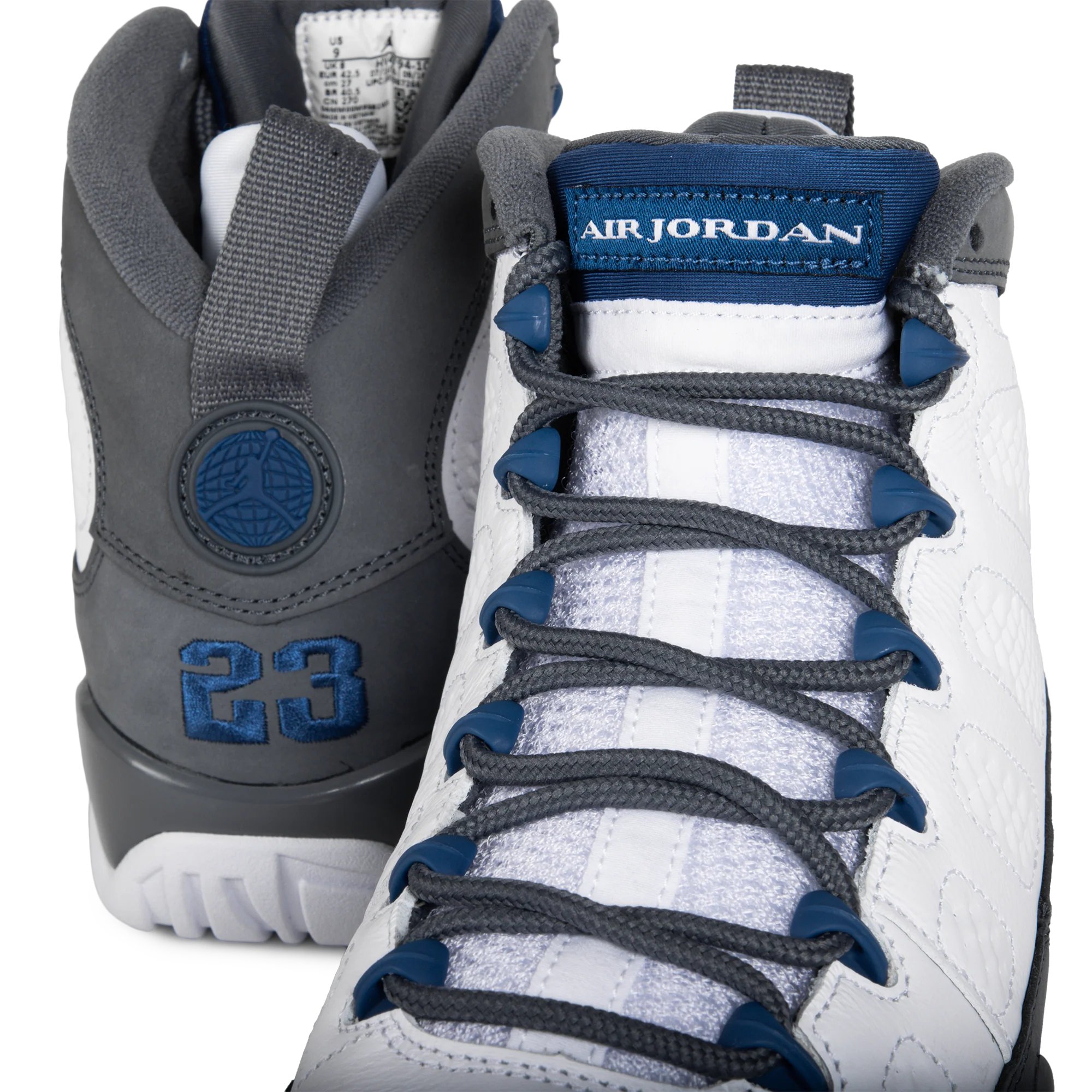 Nike Air Jordan 9 Retro White/French Blue/Flint Grey HV4794-100 - Image 2