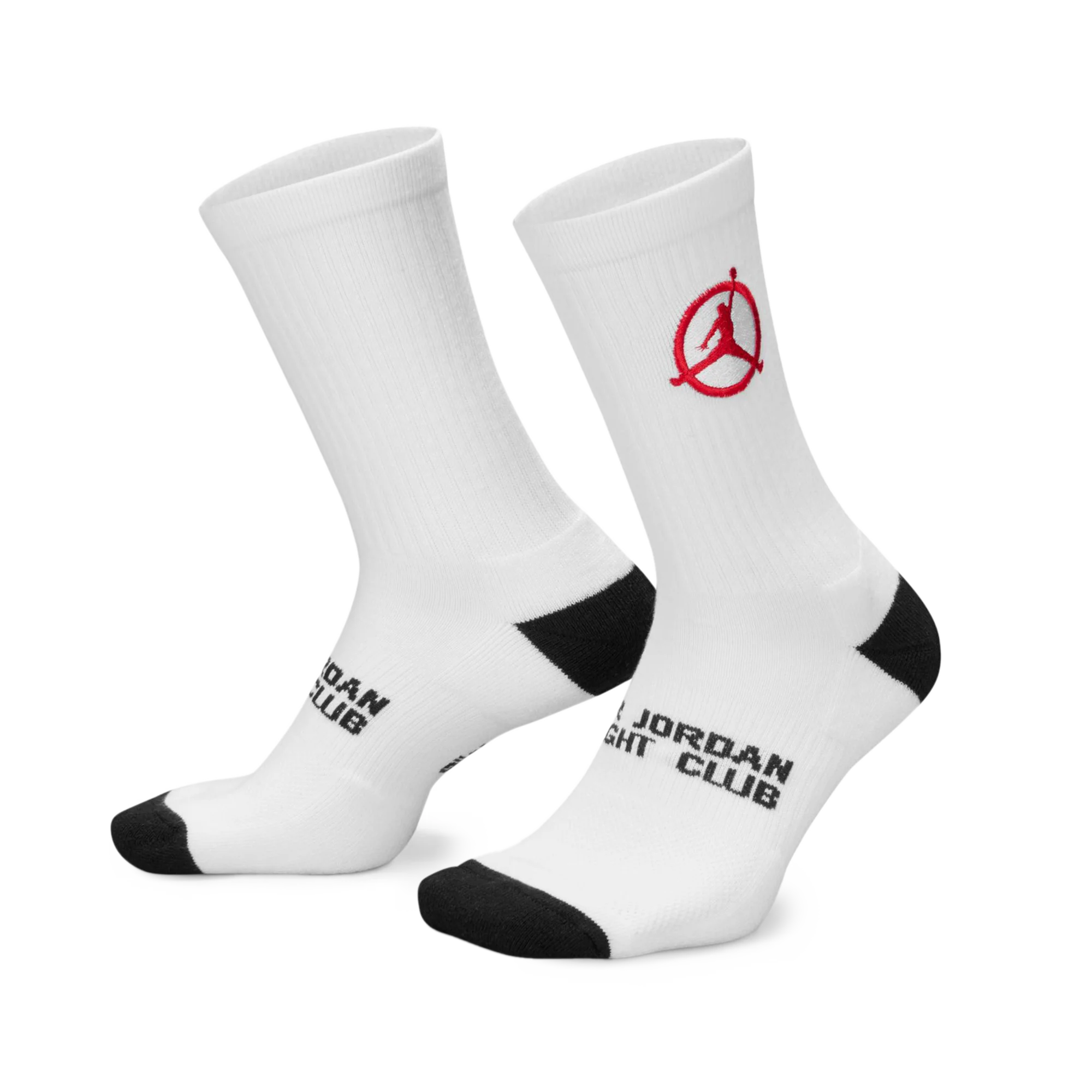 Nike Jordan Flight Club Cushioned Crew Socks White/Black/University Red IF3502-100