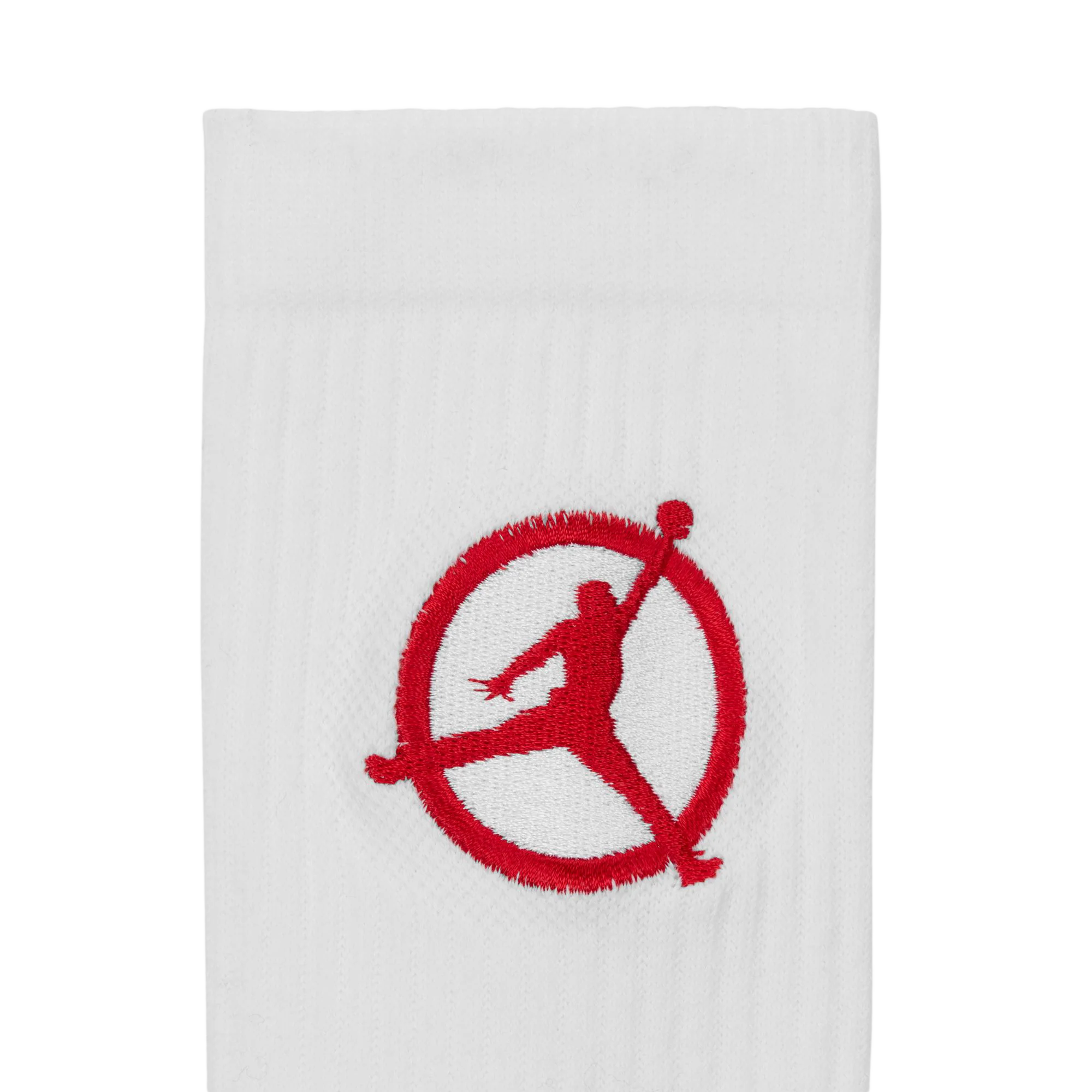 Nike Jordan Flight Club Cushioned Crew Socks White/Black/University Red IF3502-100 - Image 2