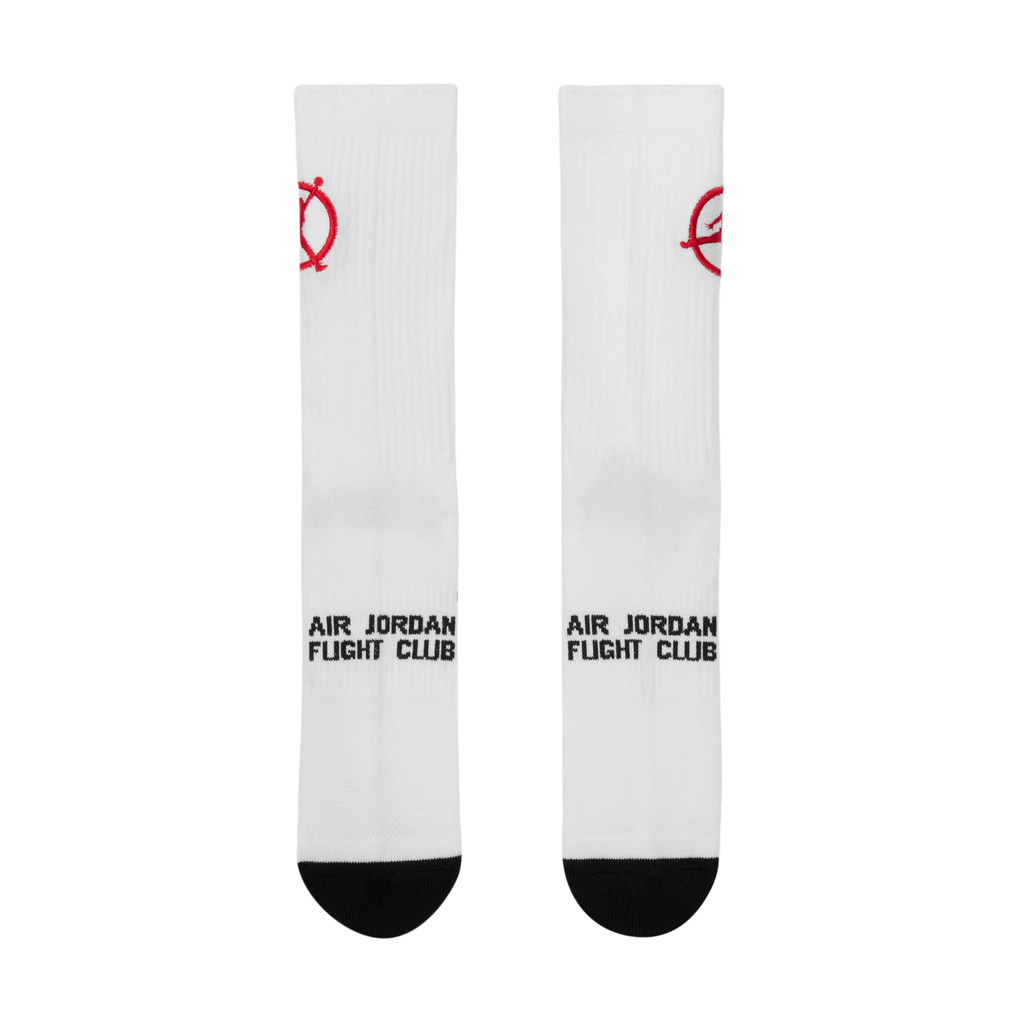 Nike Jordan Flight Club Cushioned Crew Socks White/Black/University Red IF3502-100 - Image 3