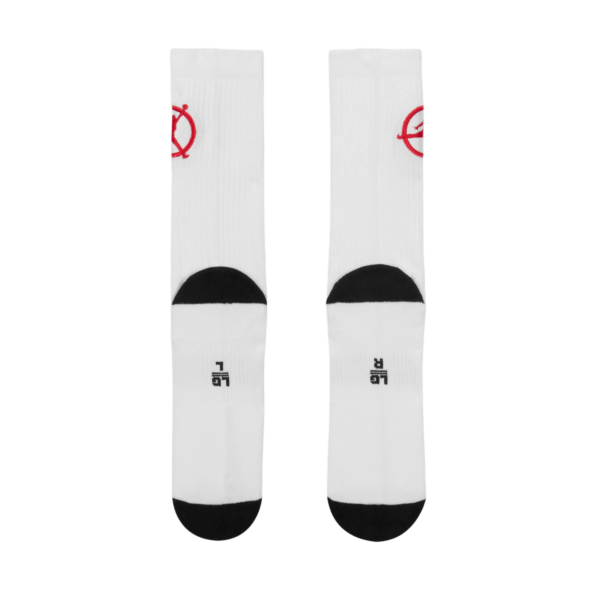 Nike Jordan Flight Club Cushioned Crew Socks White/Black/University Red IF3502-100 - Image 4