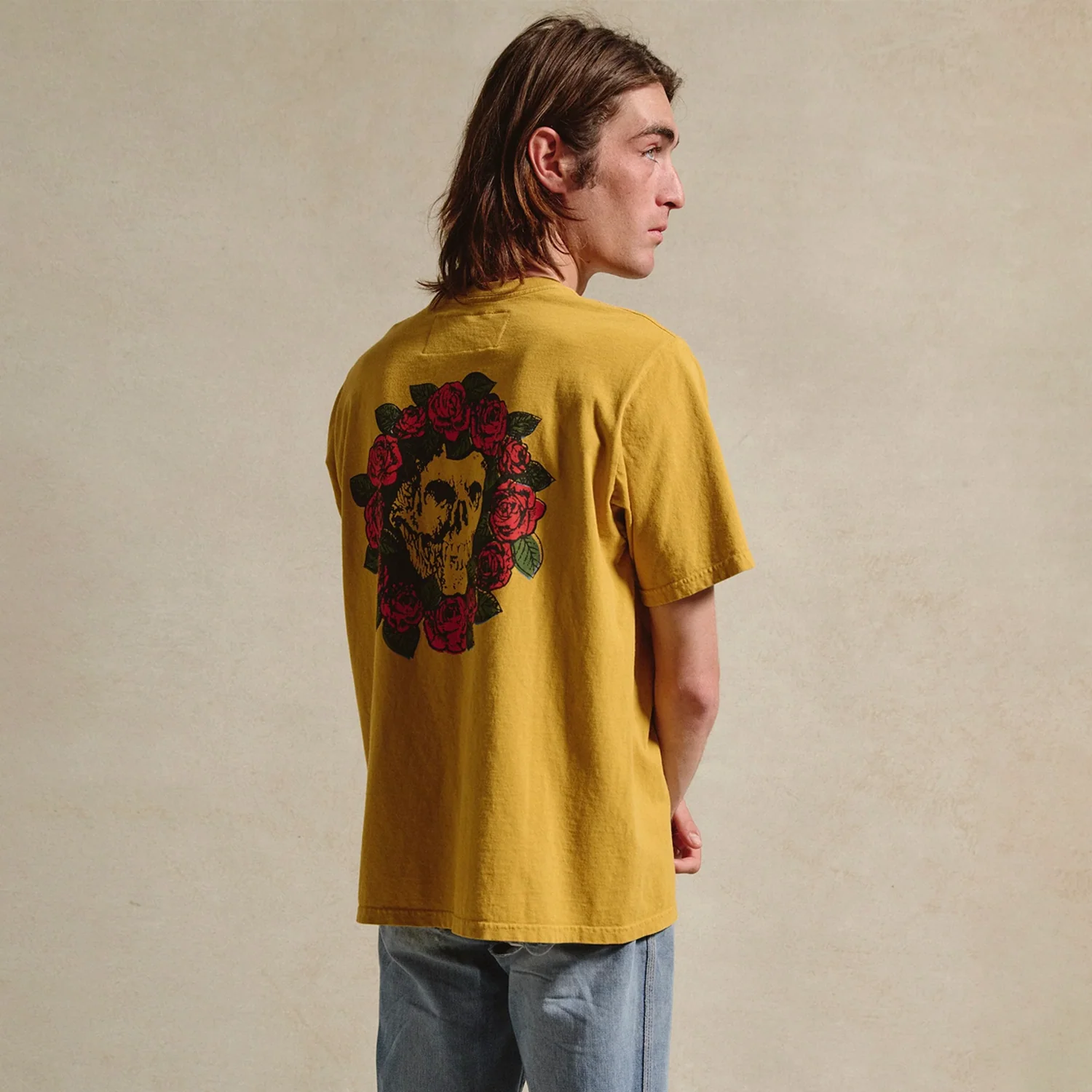 One Of These Days Wreath Of Roses T-Shirt Mustard - Image 5