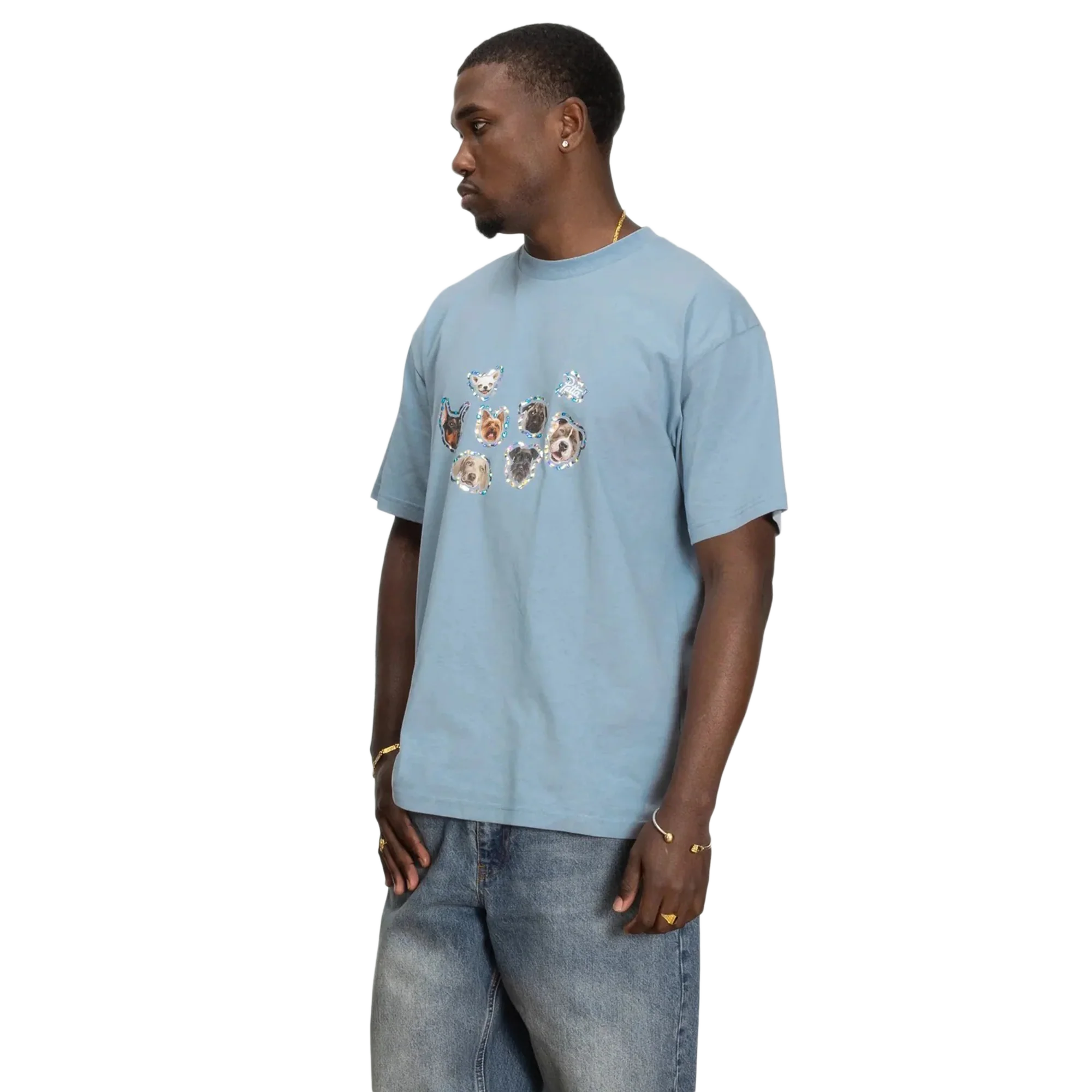 Patta Dogs T-Shirt Dusty Blue - Image 3
