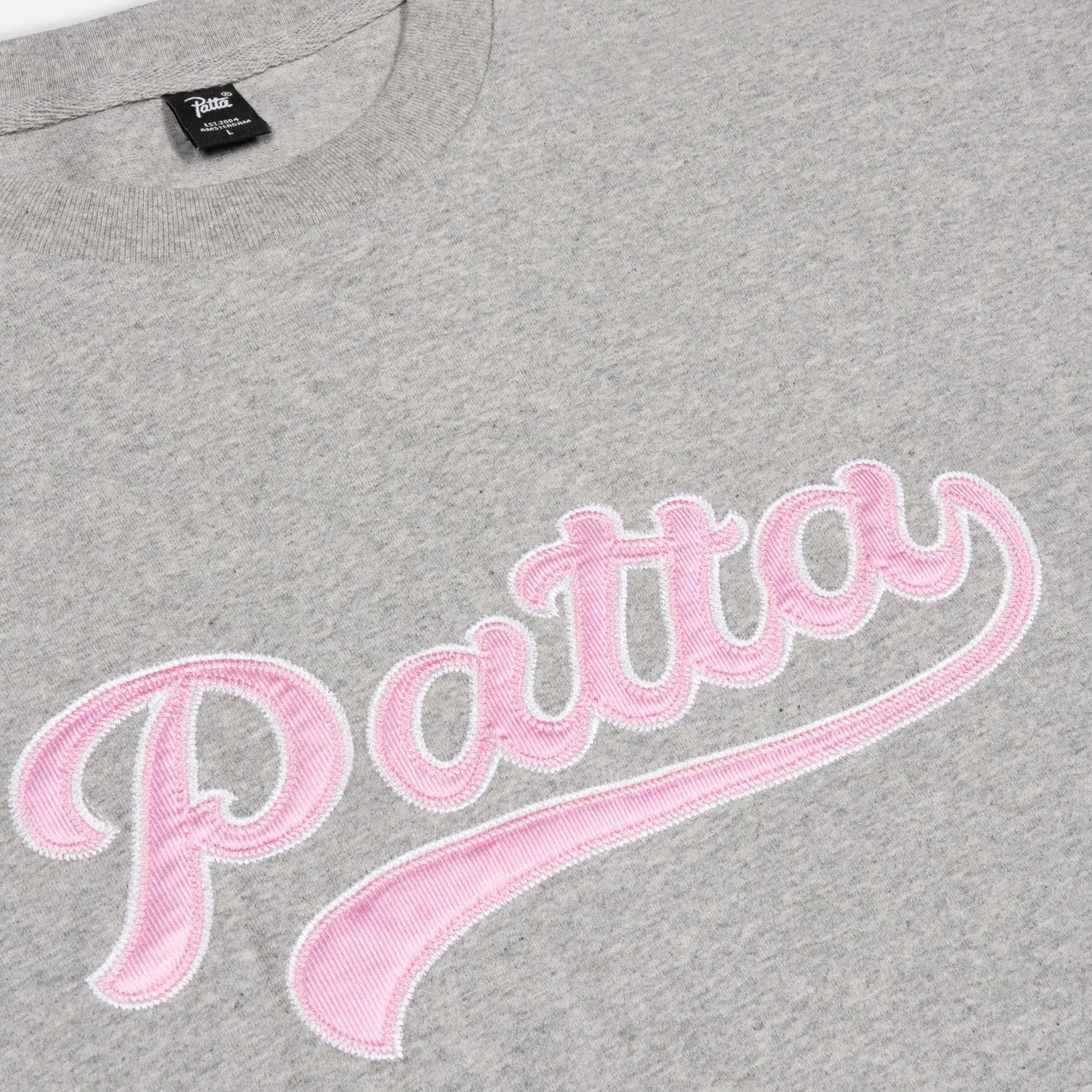 Patta Logo Tail T-Shirt Grey Heather - Image 2