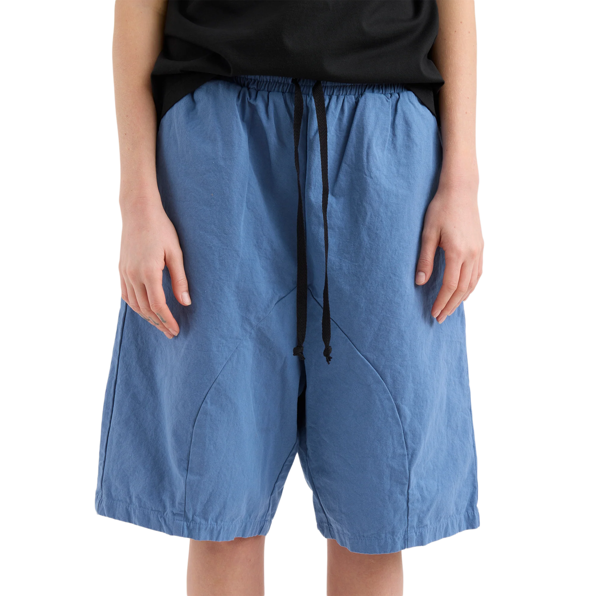 Pseushi Elasticated Cotton Shorts Pond - Image 3