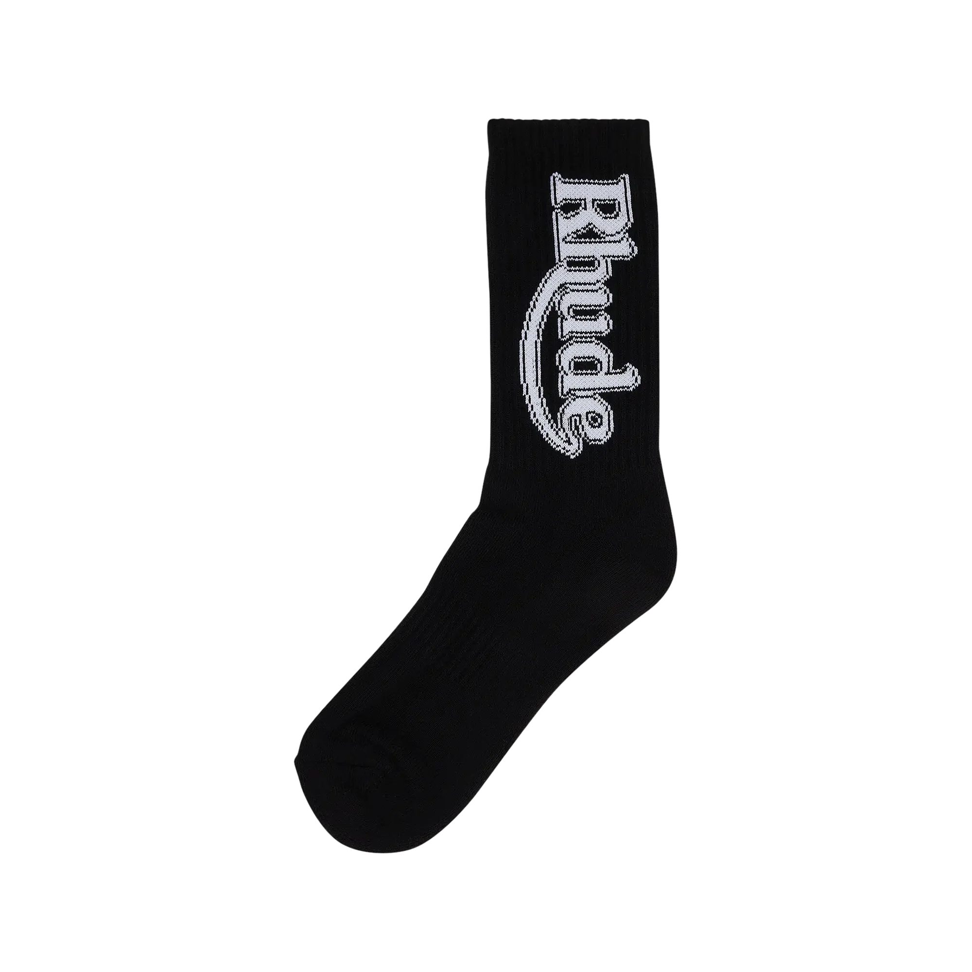 R H U D E Vertical Race Track Sock Black/White - Image 3