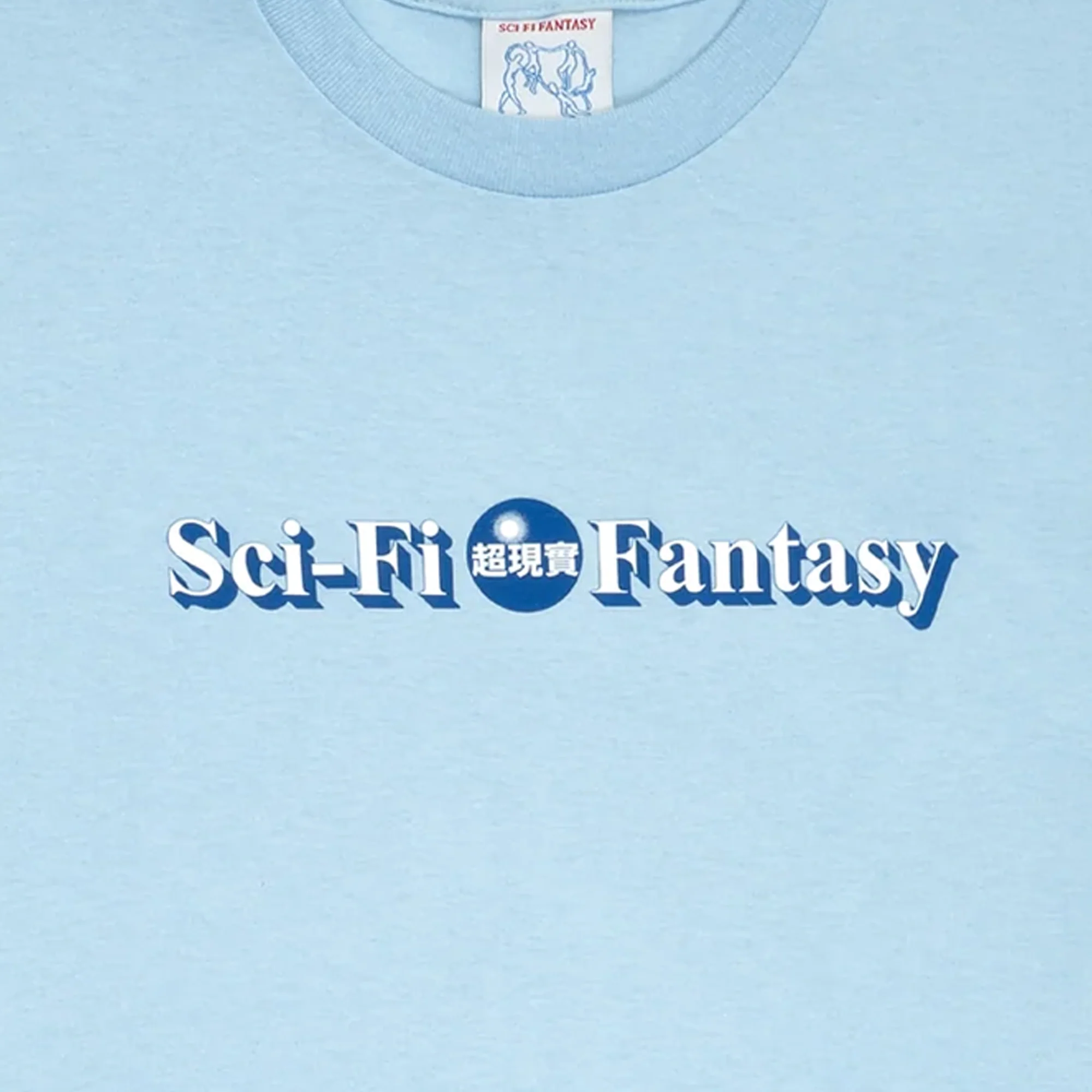 Sci-Fi Fantasy Desk Logo T-Shirt Powder Blue - Image 2