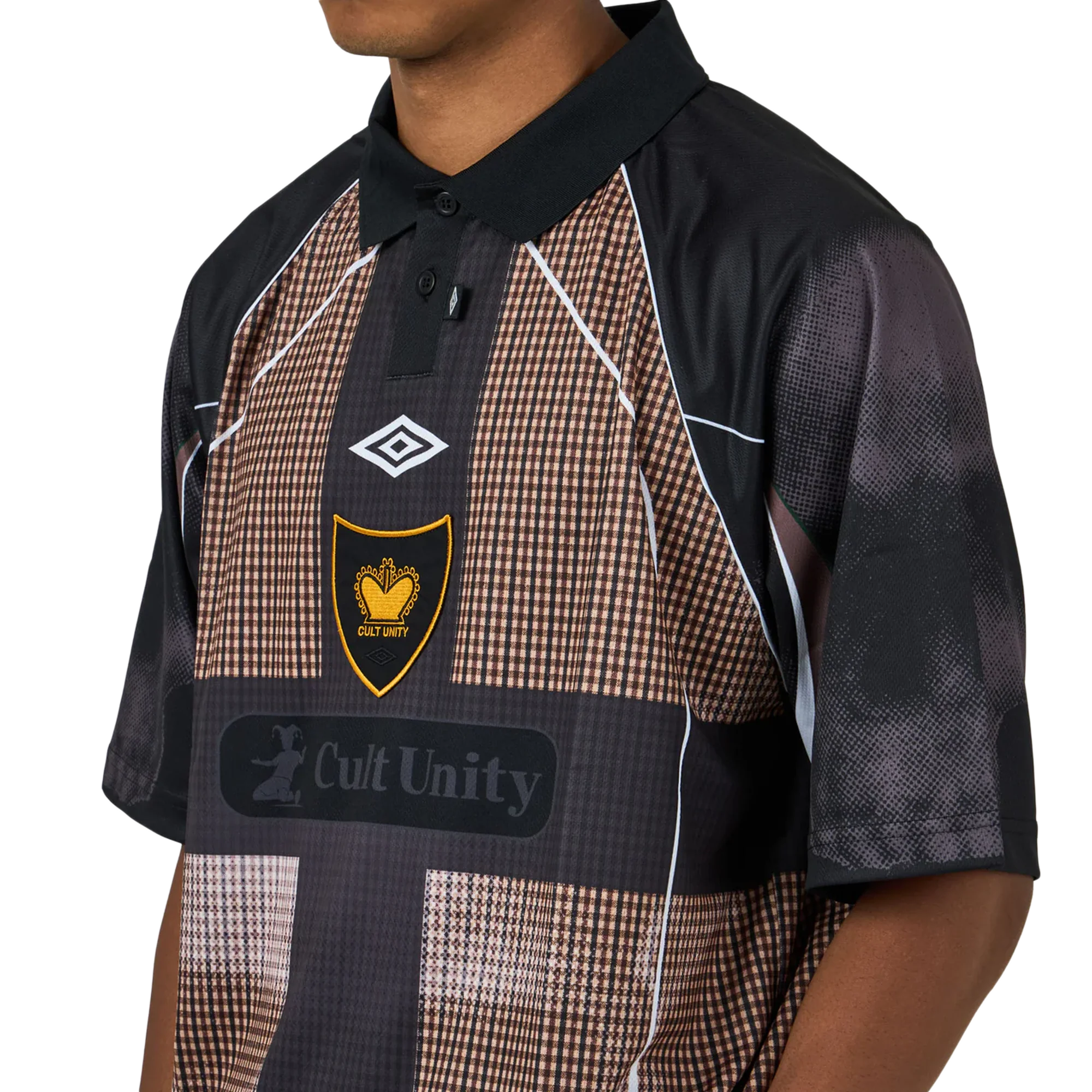 Umbro Cult Unity Check Polo Beige Black - Image 2