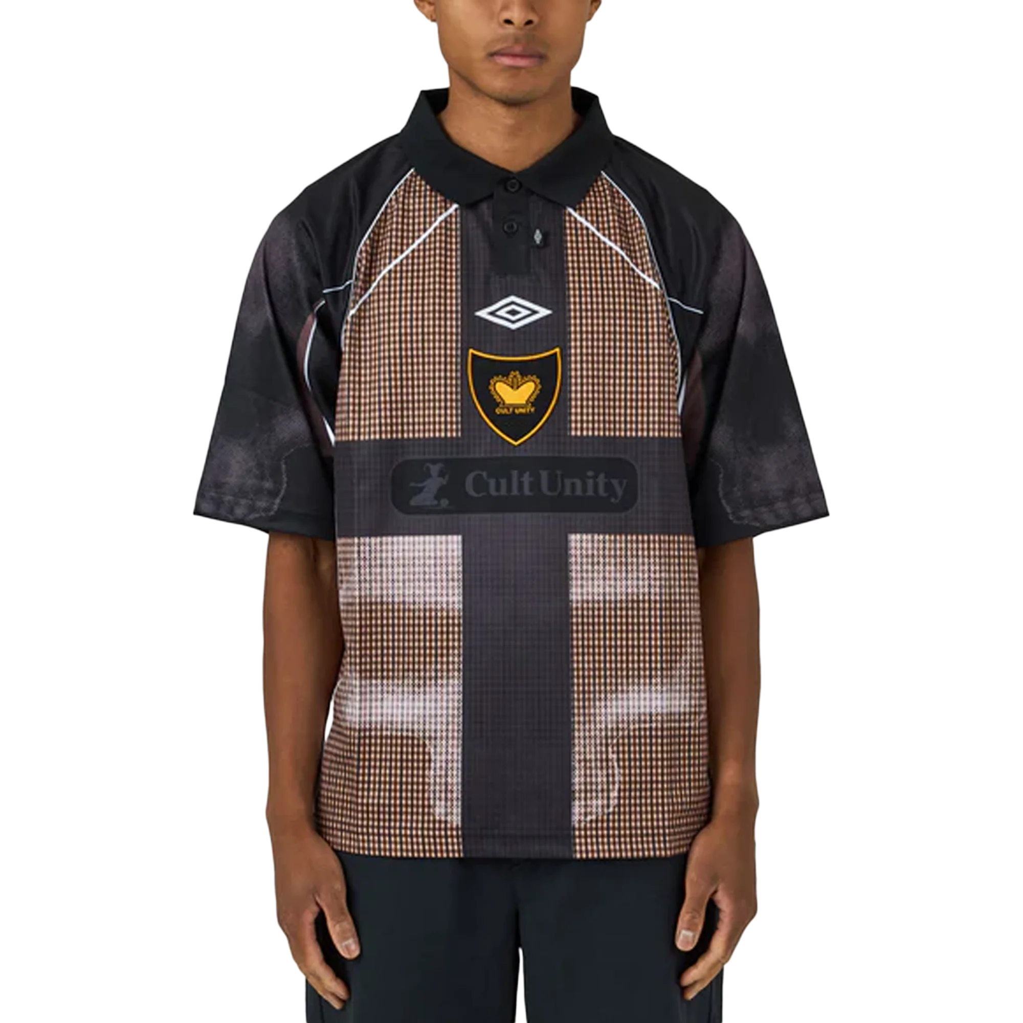 Umbro Cult Unity Check Polo Beige Black - Image 4